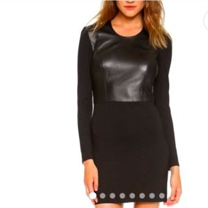 BCBG MAXAZARIA FAUX LEATHER PANEL